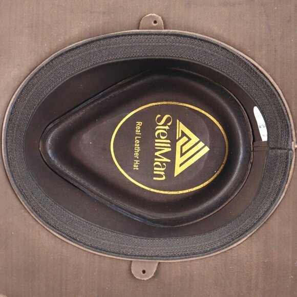 Stellman Leather Tides Hat Rustic Western Outback Cowboy Style Vintage Unisex - Picture 6 of 6